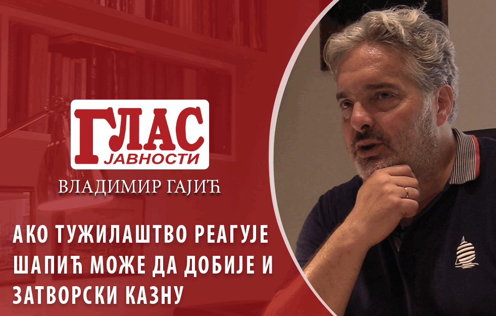 ADVOKAT GAJIĆ: AKO TUŽILAŠTVO REAGUJE ŠAPIĆ MOŽE DA DOBIJE I ZATVORSKU KAZNU (VIDEO)